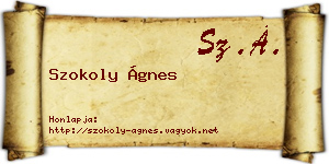Szokoly Ágnes névjegykártya