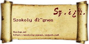 Szokoly Ágnes névjegykártya