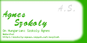 agnes szokoly business card